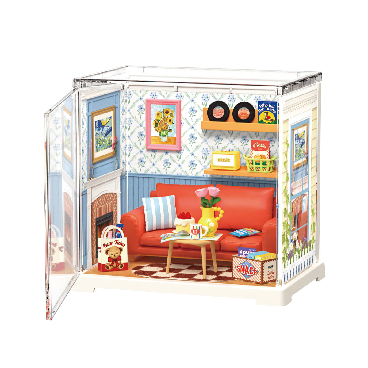Rolife Country Blue Lounge DIY Miniature House DWS05B | Robotime