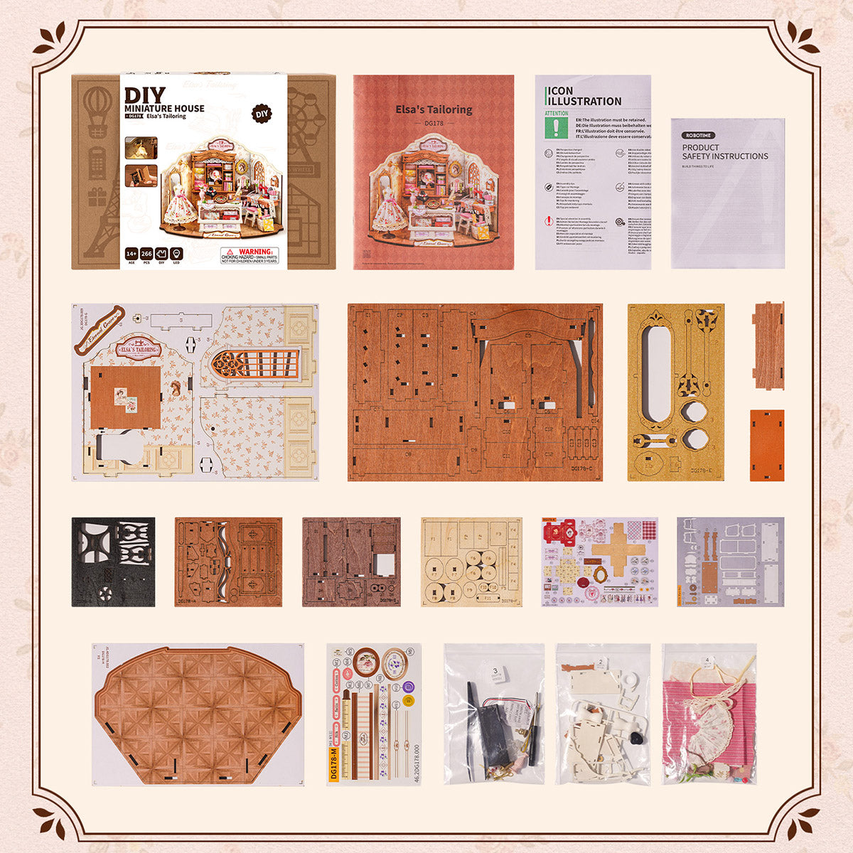 Rolife Elsa's Tailoring DIY Miniature House DG178 | Robotime