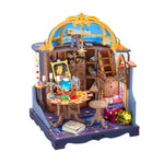 Rolife Astral Dome DS058 white background product image showing an astrology miniature room with telescope, crystal ball, tarot cards, candles, gems and blue star dome