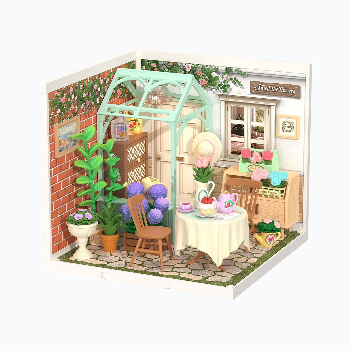 Rolife Blooming Tea Garden DIY Plastic Miniature House DW013B