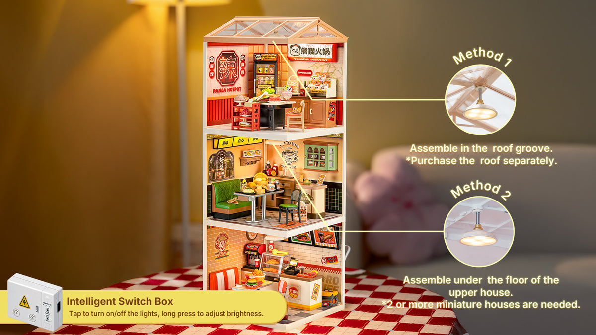 Kit Miniature à Construire Rolife Super Creator - Maison De Poupée DIY Sans Colle, échelle 1:24 - Thème Panda Hot Pot, Avec éclairage LED USB-C Tiny House Kit Miniature à Construire Rolife Super Creator - Maison De Poupée DIY Sans Colle, échelle 1:24 - Thème Panda Hot Pot, Avec éclairage LED USB-C Tiny House