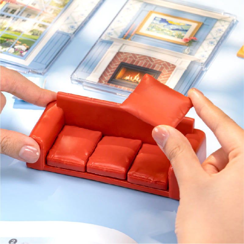 Rolife Country Blue Lounge DIY Miniature House DWS05B | Robotime
