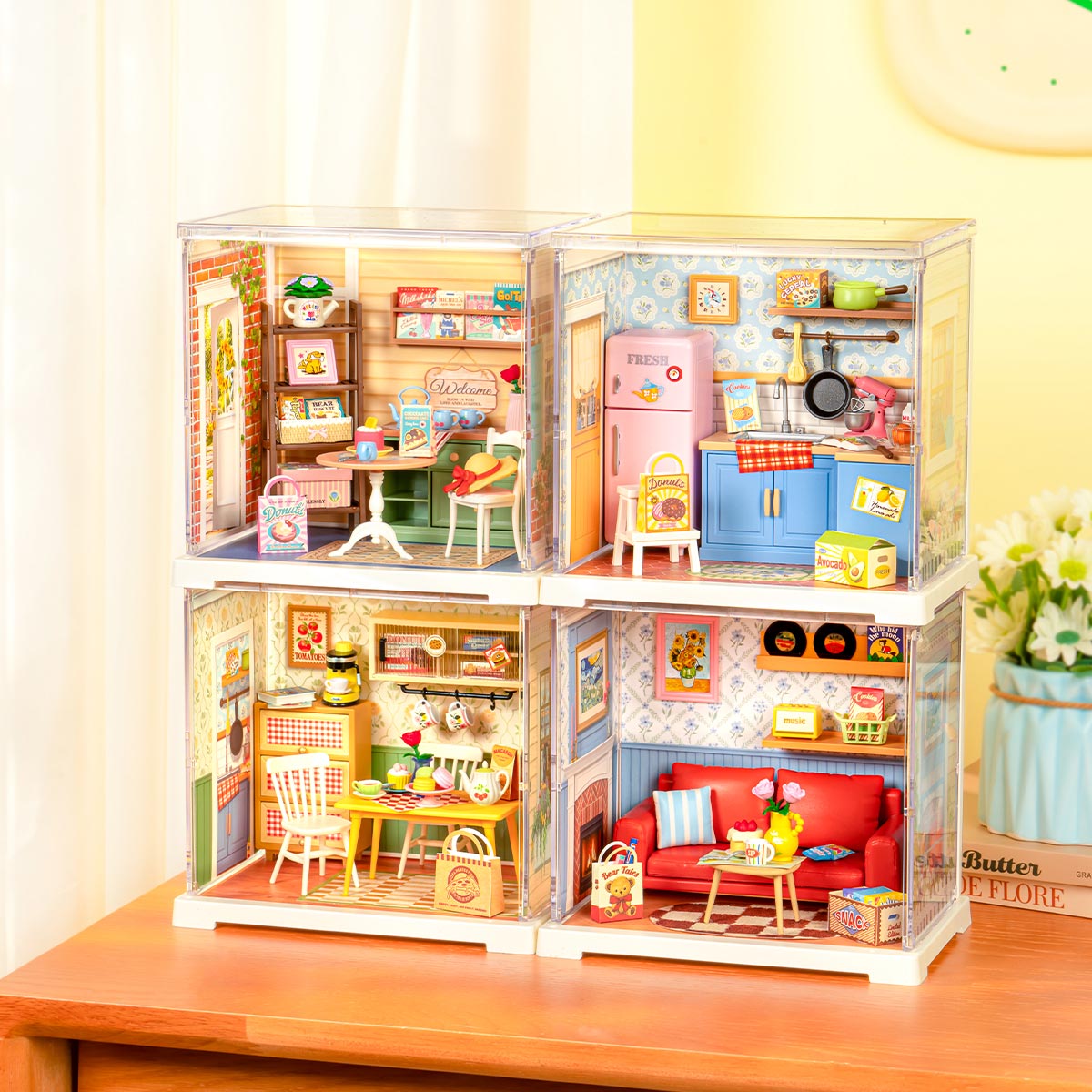 Rolife Floral Dining Room DIY Miniature House DWS06B | Robotime