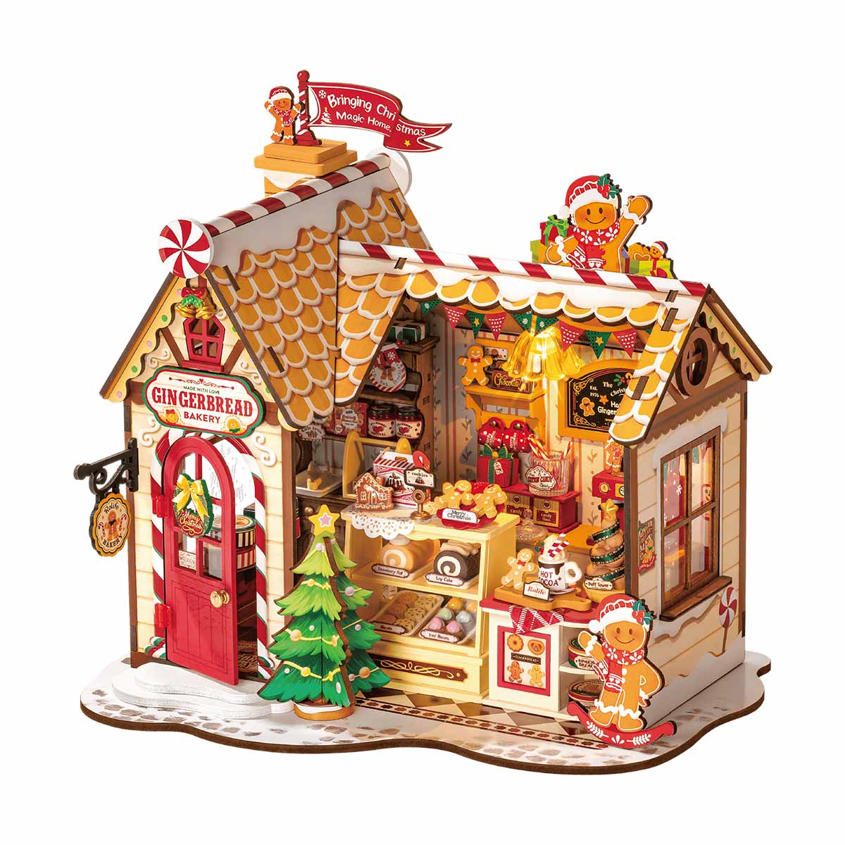 新品未使用品　 Gingerbread House Rolife Gingerbread House DIY Miniature House DG176 | Robotime