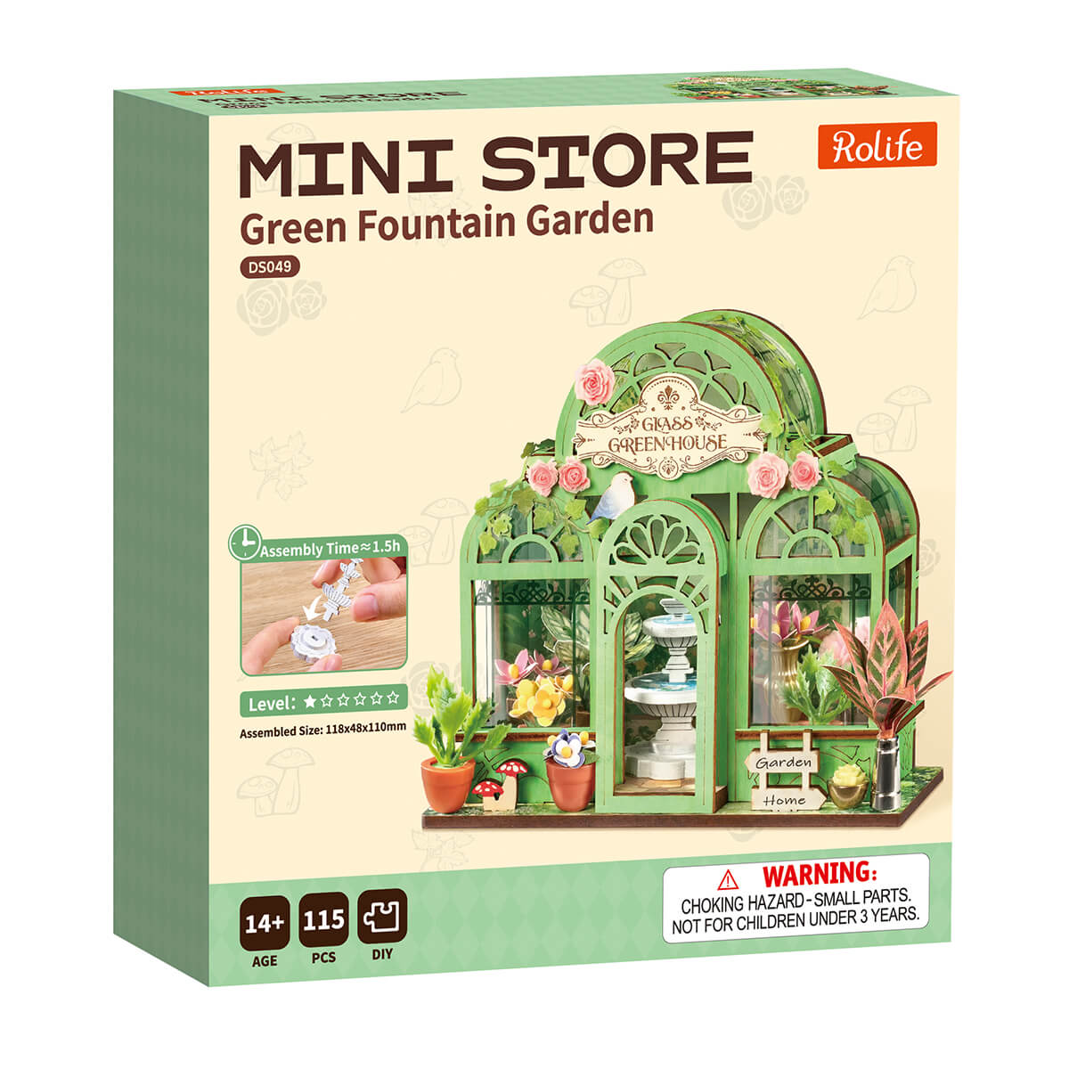 Rolife Green Fountain Garden DIY Miniature House DS049