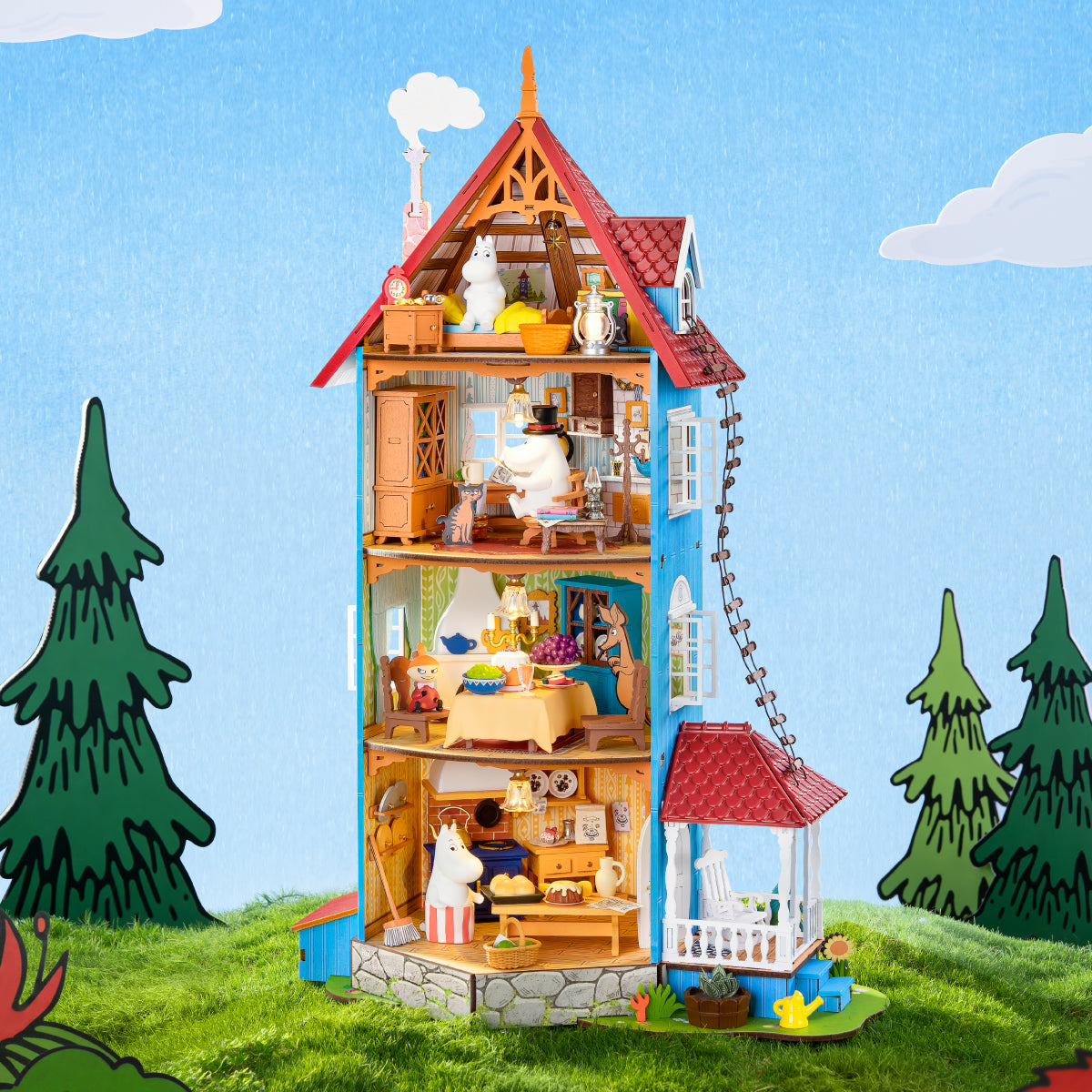 Rolife Moominhouse DIY Miniature Kit | Moomin Valley Collectible