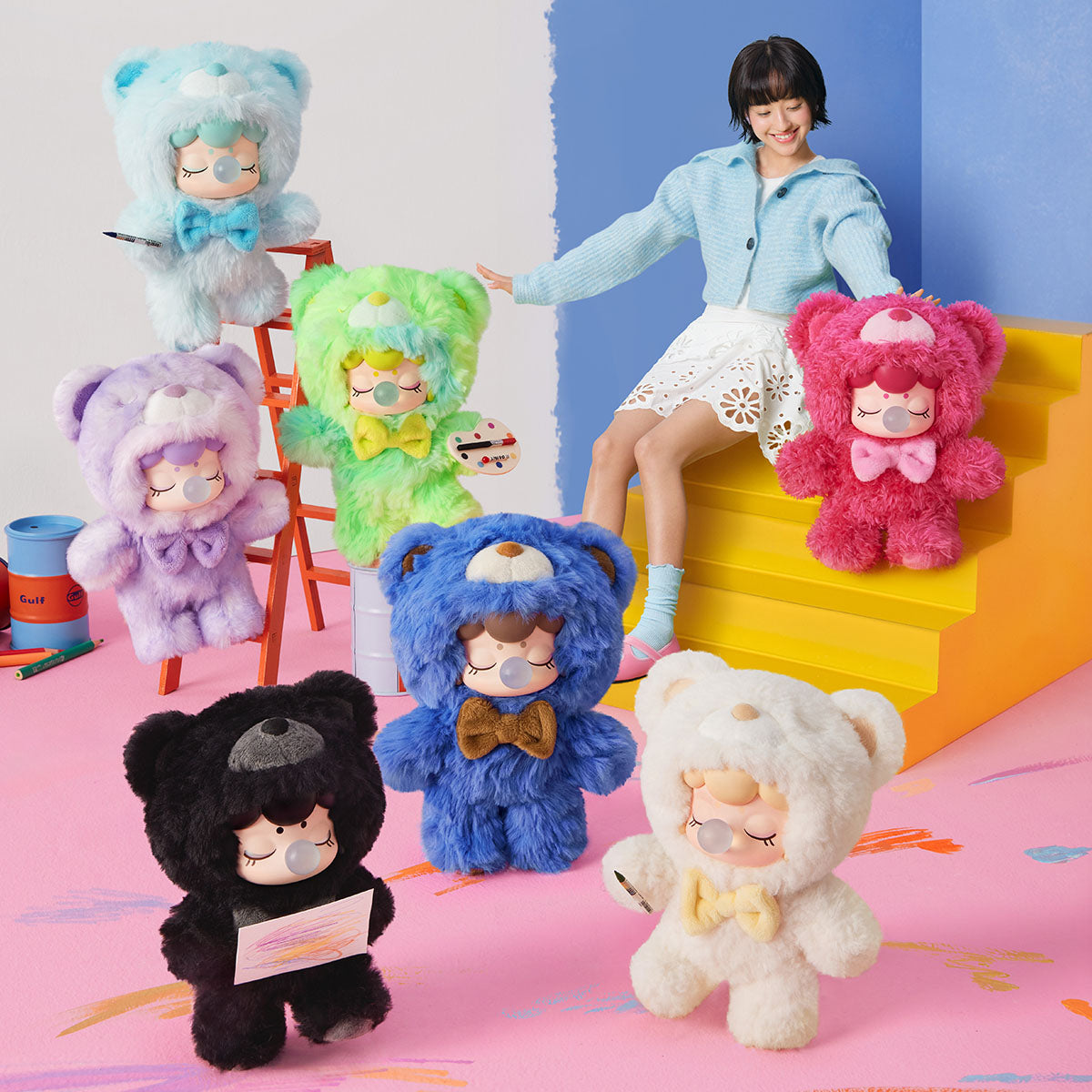 Rolife Nanci Bear Inner World plush pendant full collection display