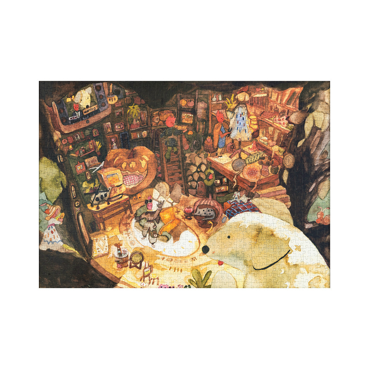 Tree Lodges Puzzle – 1000 Teile Mit Wald-Motiv Von Korky Paul (50 X 70 Cm)