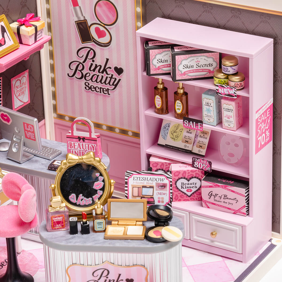 Rolife Pink Beauty Secret DIY Miniature House DW026 | Robotime