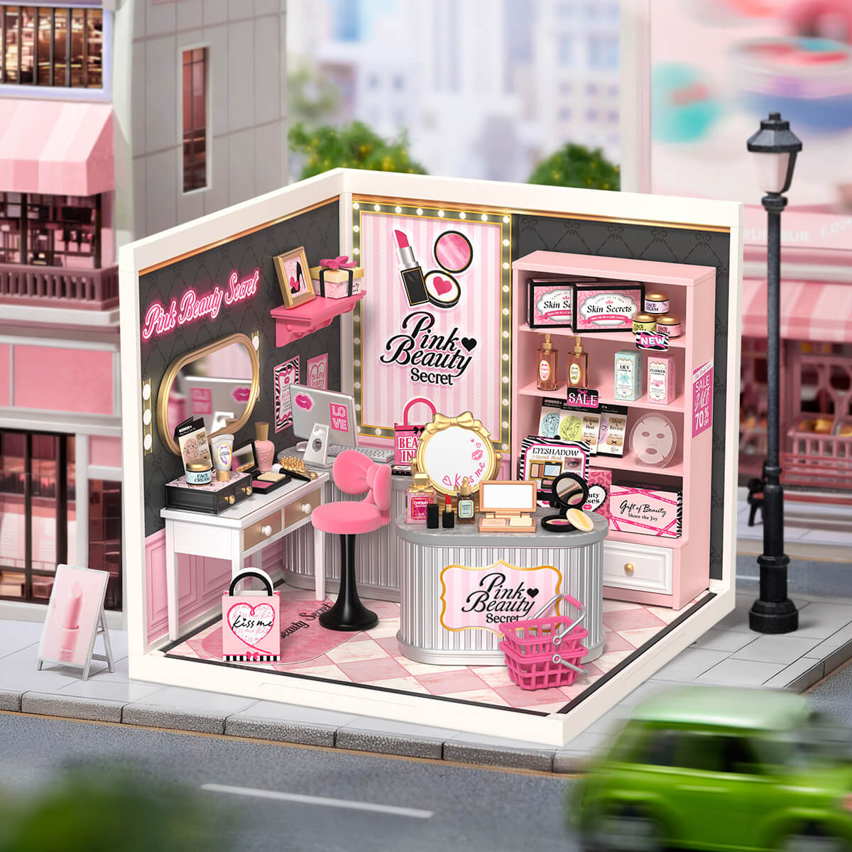 Rolife Pink Beauty Secret DIY Miniature House DW026