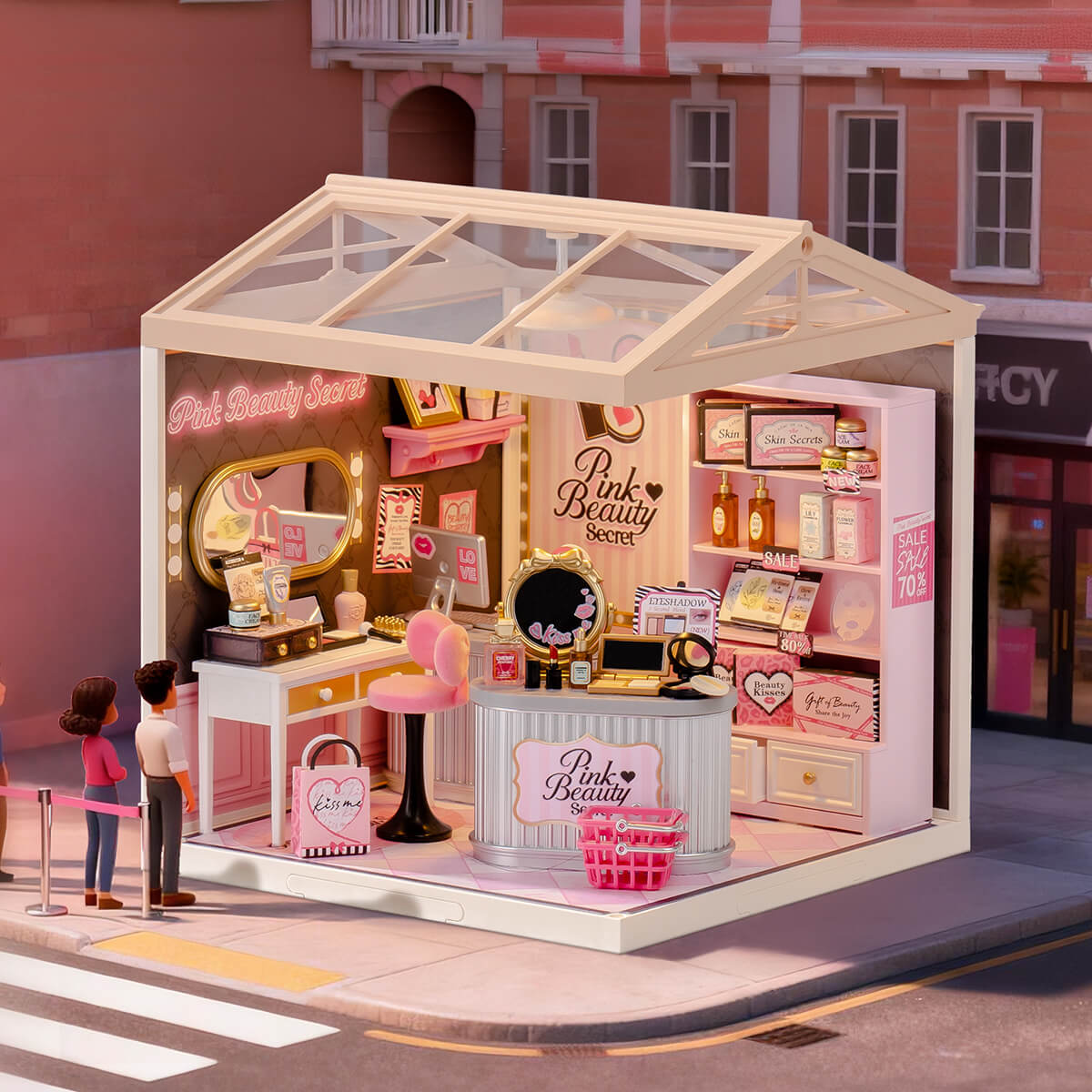 Rolife Pink Beauty Secret DIY Miniature House DW026 | Robotime