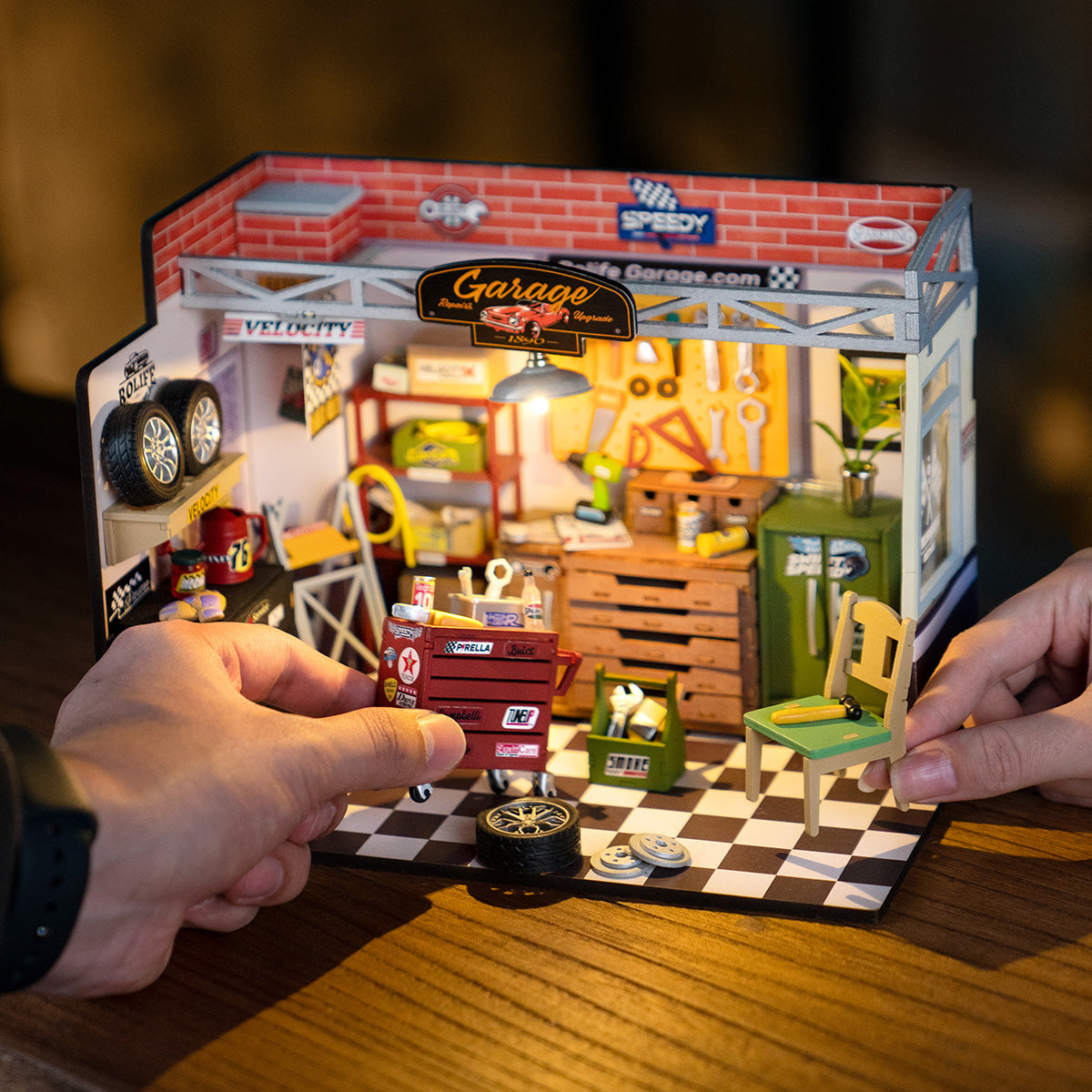 Rolife Garage Workshop DIY Miniature House Kit DG165 | Robotime