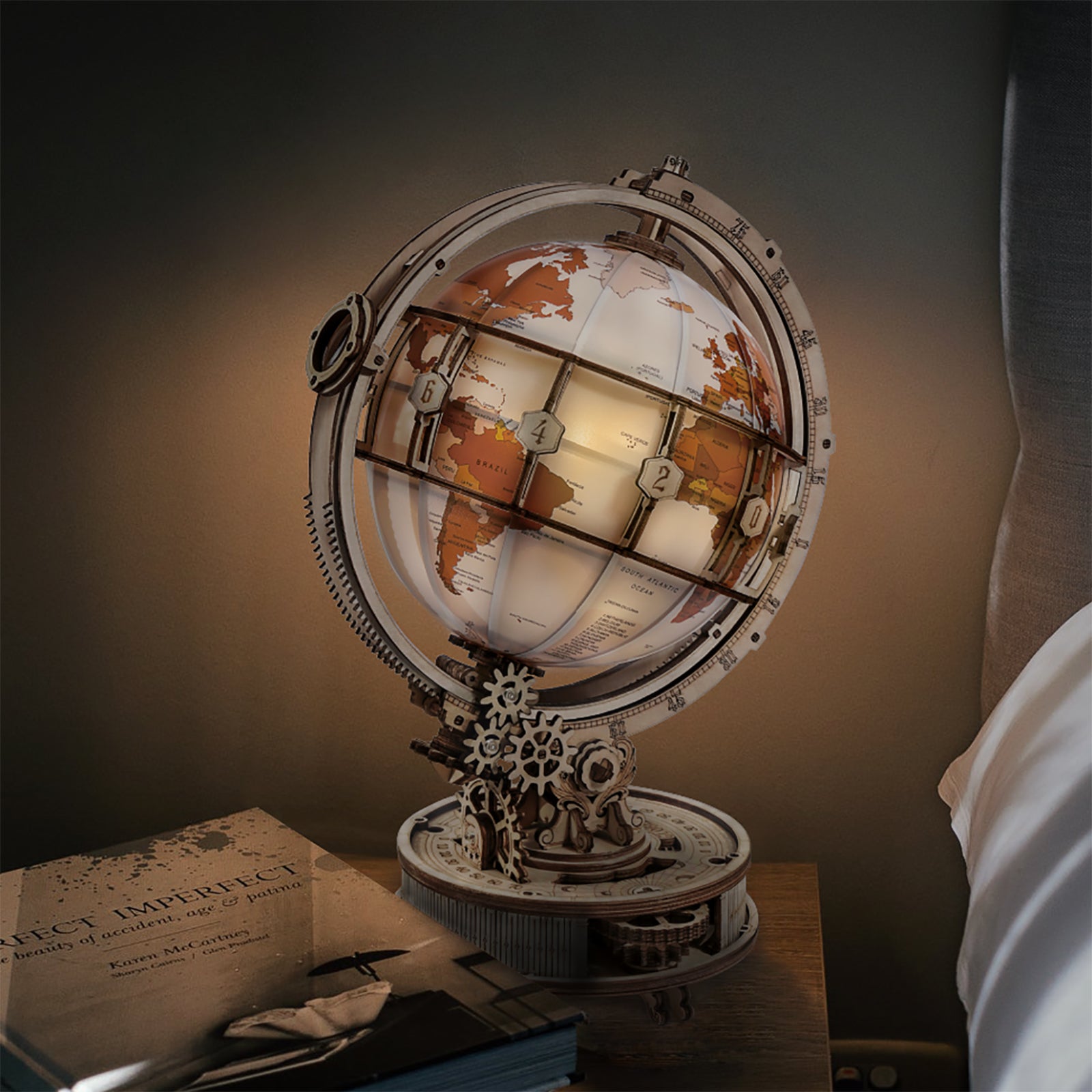 ROKR 地球儀 Rolife ビッグベン　ライト　完成品セット Amazon.com: ROKR 3D Wooden Puzzles for Adults Illuminated Globe
