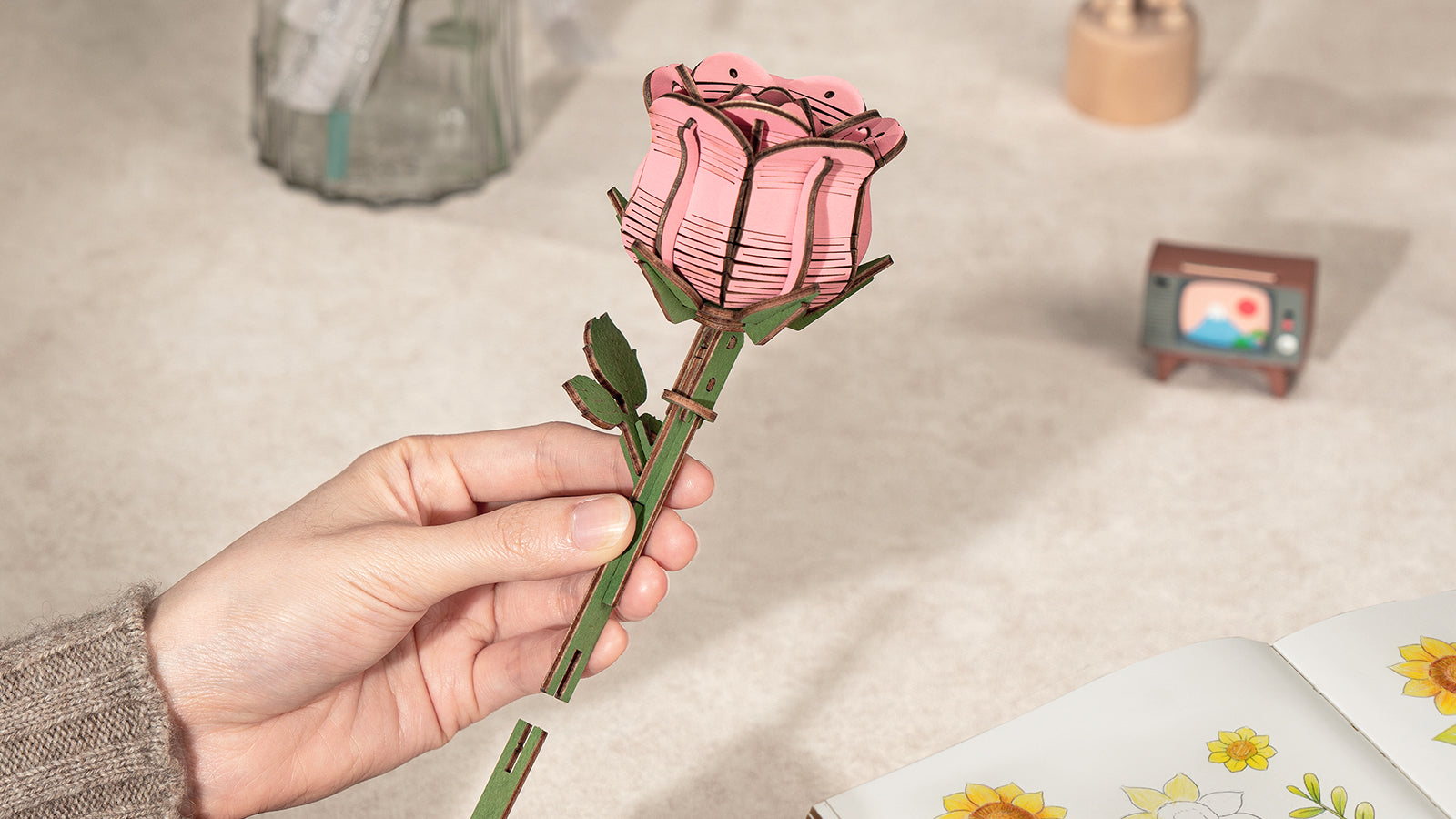 Geniet van een bloemstuk