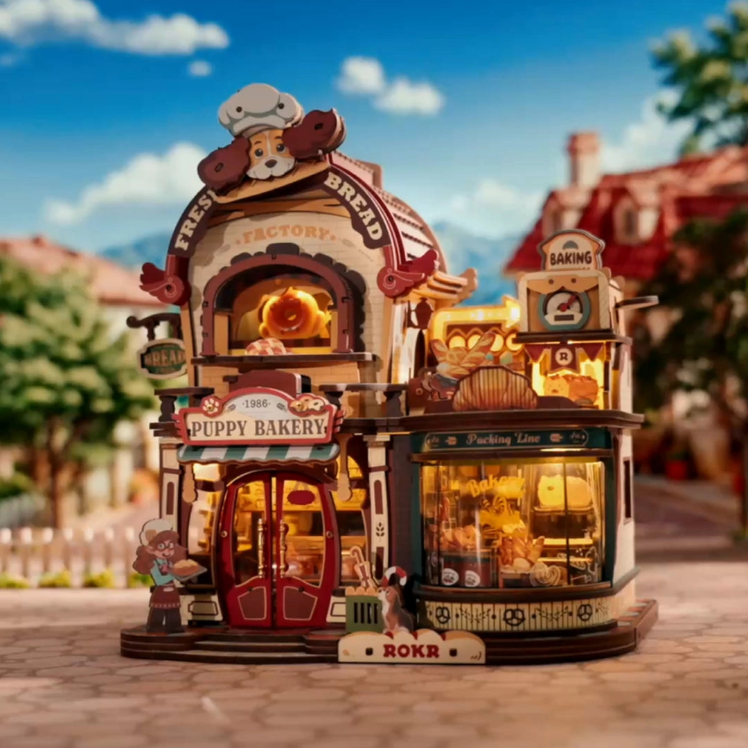 ROKR Dream Bread Factory Music Box Wooden 3D Puzzle EAB03