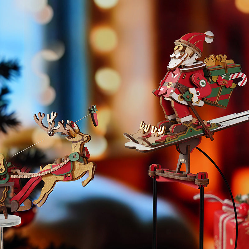 ROKR Santa on Skis Pendulum Balance Toy 3D Puzzle MCD06 | Robotime