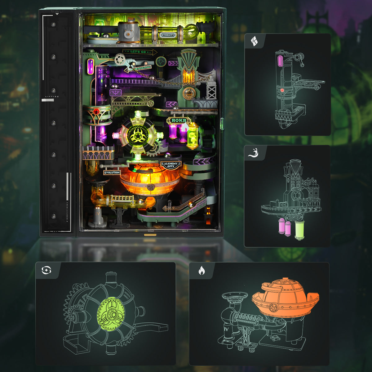 ROKR Alchemy City Marble Run 3D Puzzle MR04S | Robotime Online