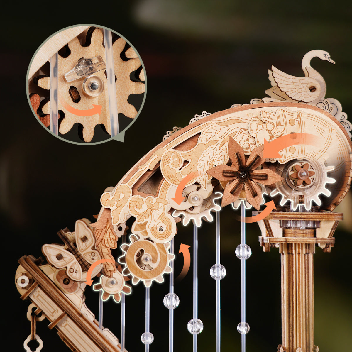 ROKR Magic Harp Music Box Wooden 3D Puzzle AMK71 | Robotime Online