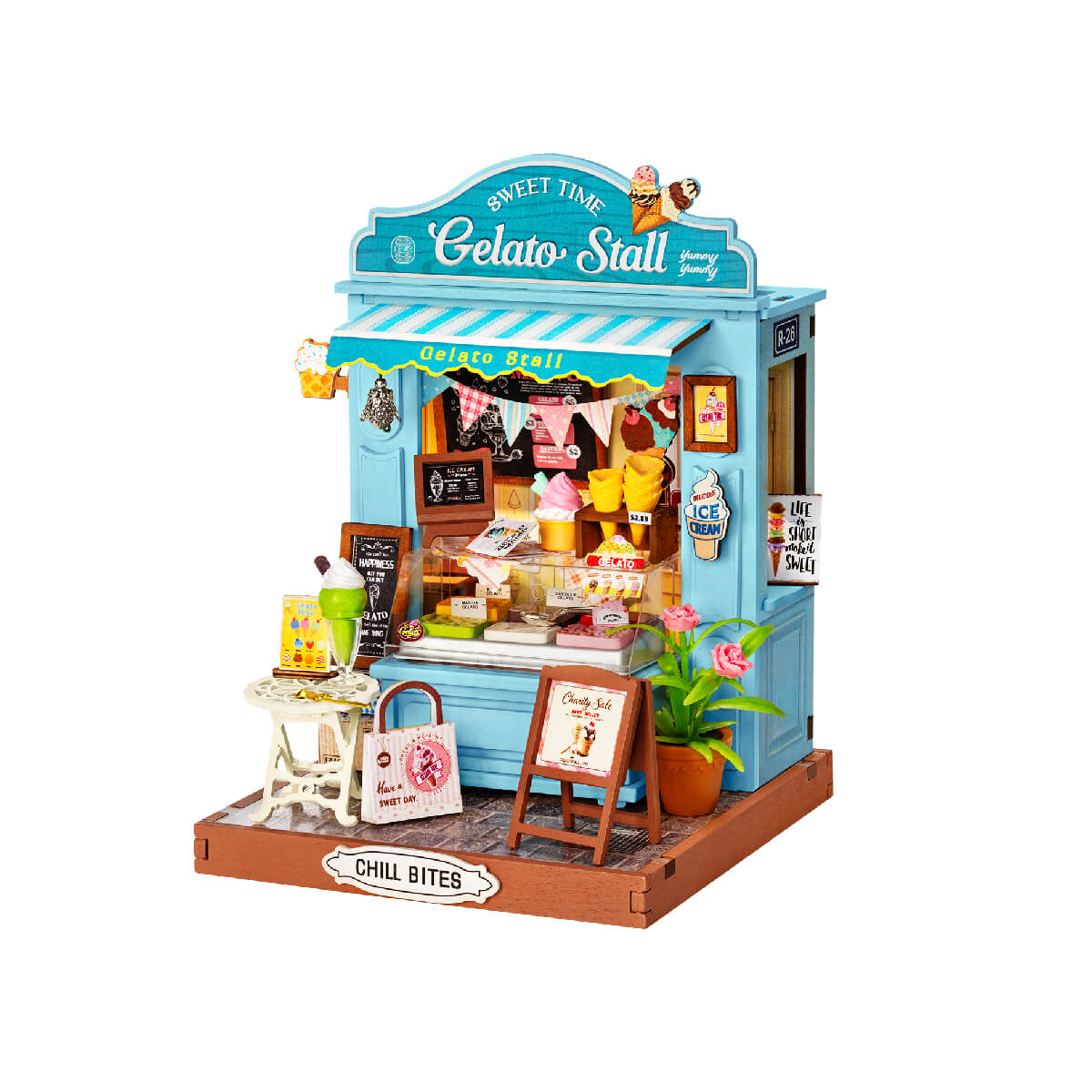 Rolife Gelato Stall DIY Miniature House DS052| Robotime