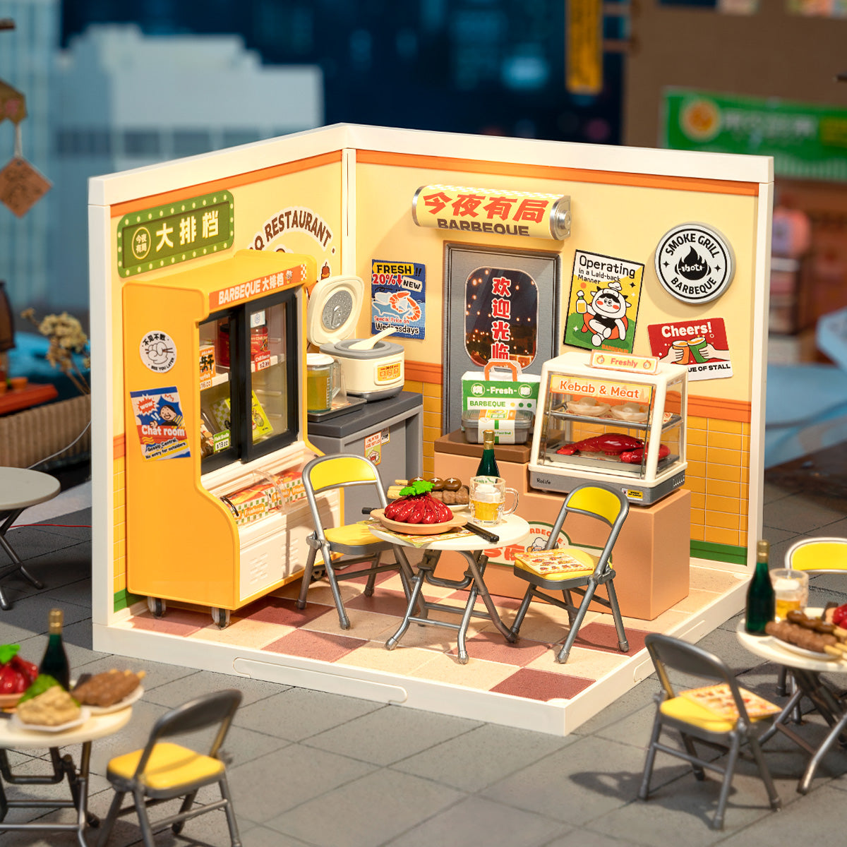 Rolife Night Out Food Stall DIY Miniature House DW022