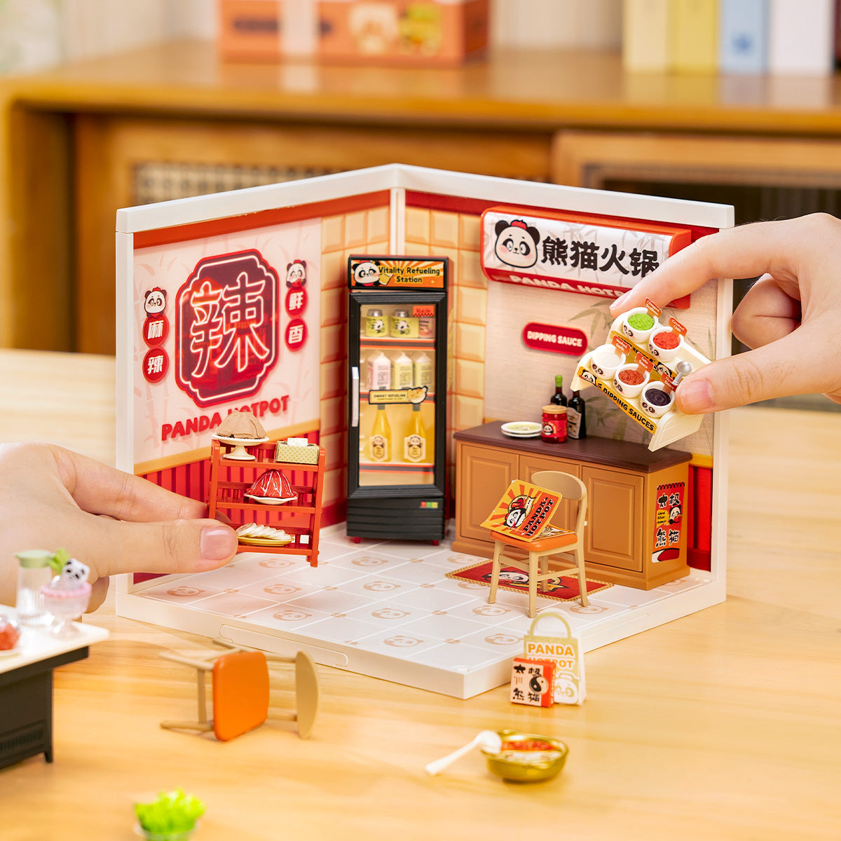 Rolife Panda Hot Pot DIY Miniature House DW020 | Robotime