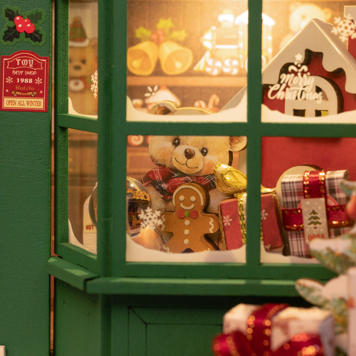 Christmas クリスマスイブ　TOY SHOPオブジェ　オルゴール Rolife Santa's Toy Shop 3D Wooden Puzzle DP006 | Robotime