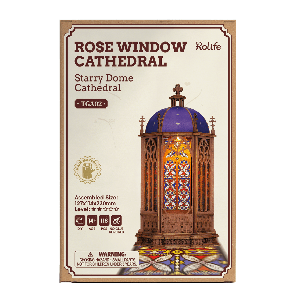 Rolife Dôme Cathédrale Étoilé Maquette 3D en Bois TGA02