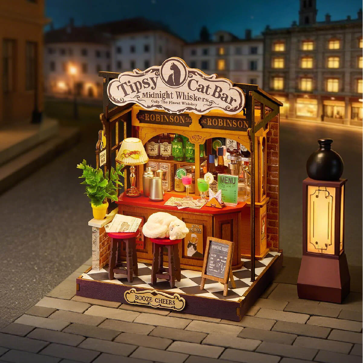Rolife Tipsy Cat Bar DIY Miniature House DS054