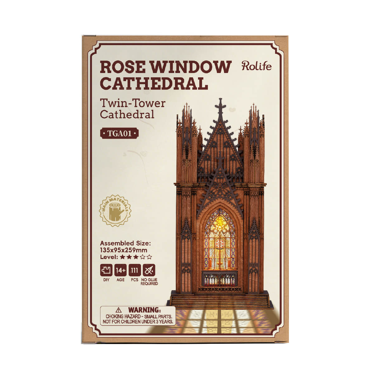 Rolife Twin-Tower Cathedral 3D Wooden Puzzle TGA01 | Robotime