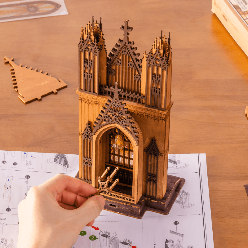 Rolife Twin-Tower Cathedral 3D Wooden Puzzle TGA01 | Robotime Rolife Twin-Tower Cathedral 3D Wooden Puzzle TGA01 | Robotime