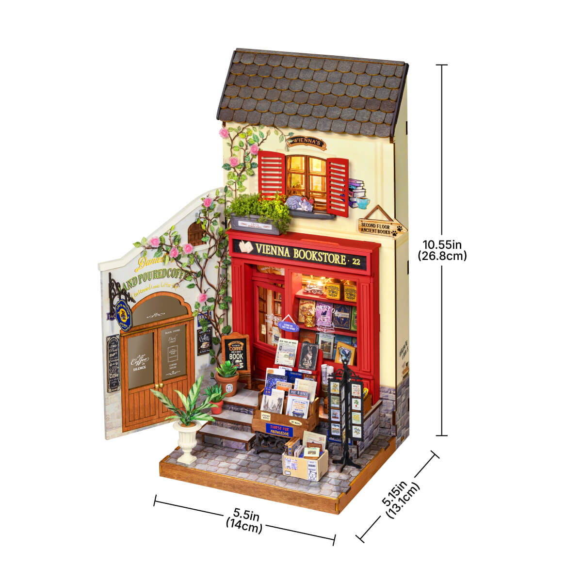 Rolife Vienna Bookstore DIY Miniature House DG183 | Robotime