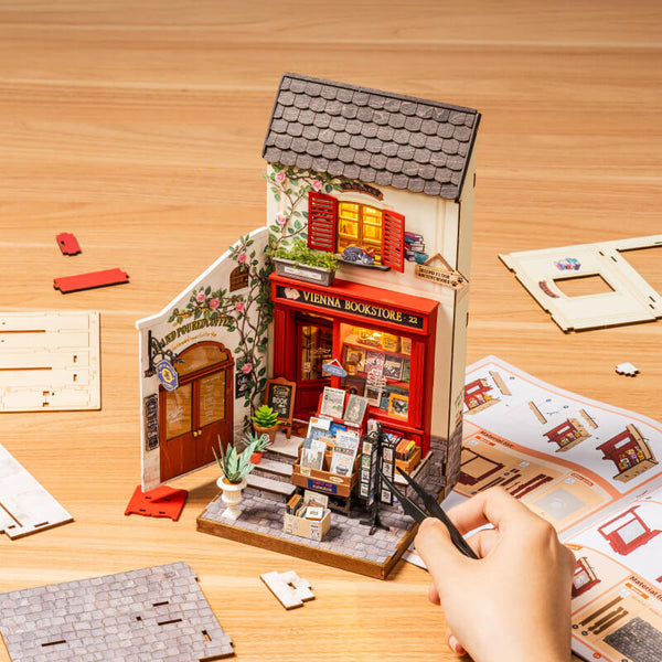 Rolife Vienna Bookstore DIY Miniature House DG183 | Robotime