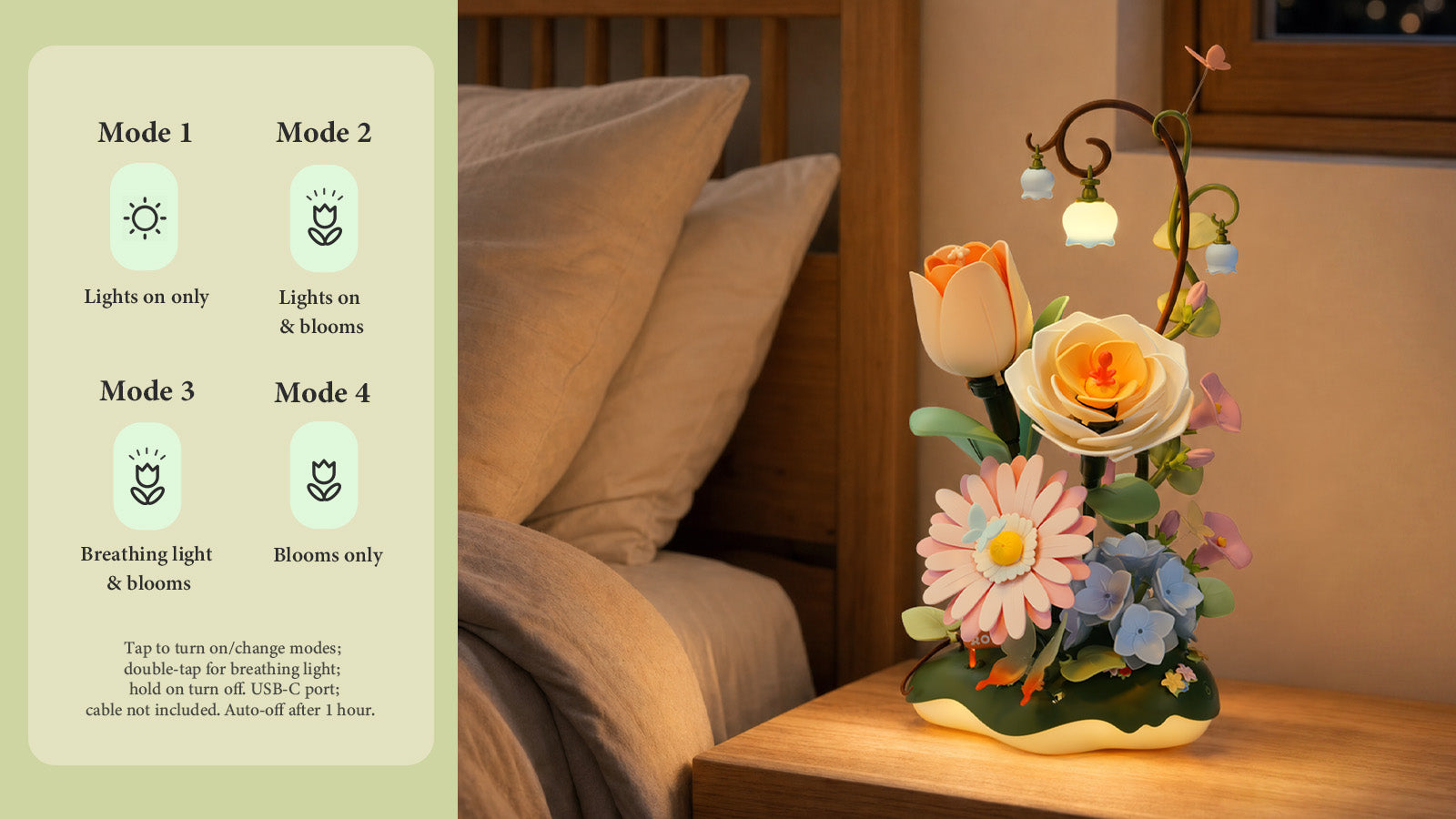 ROKR Garden Ramble DIY Flower Bouquet 3D Puzzle AF02D product overview image 1, SKU AF02D