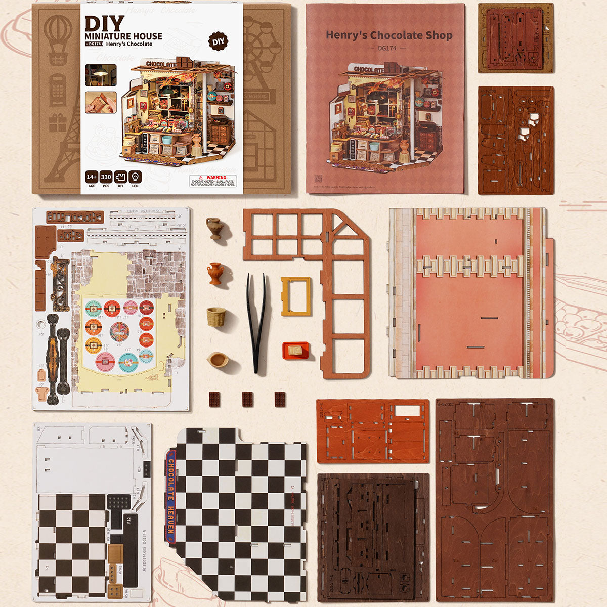 Rolife Henry's Chocolate DIY Miniature House DG174 | Robotime