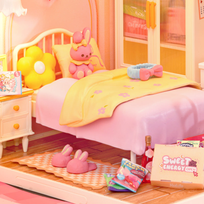Rolife Lovely Pink Bedroom DIY Miniature House DW016 | Robotime