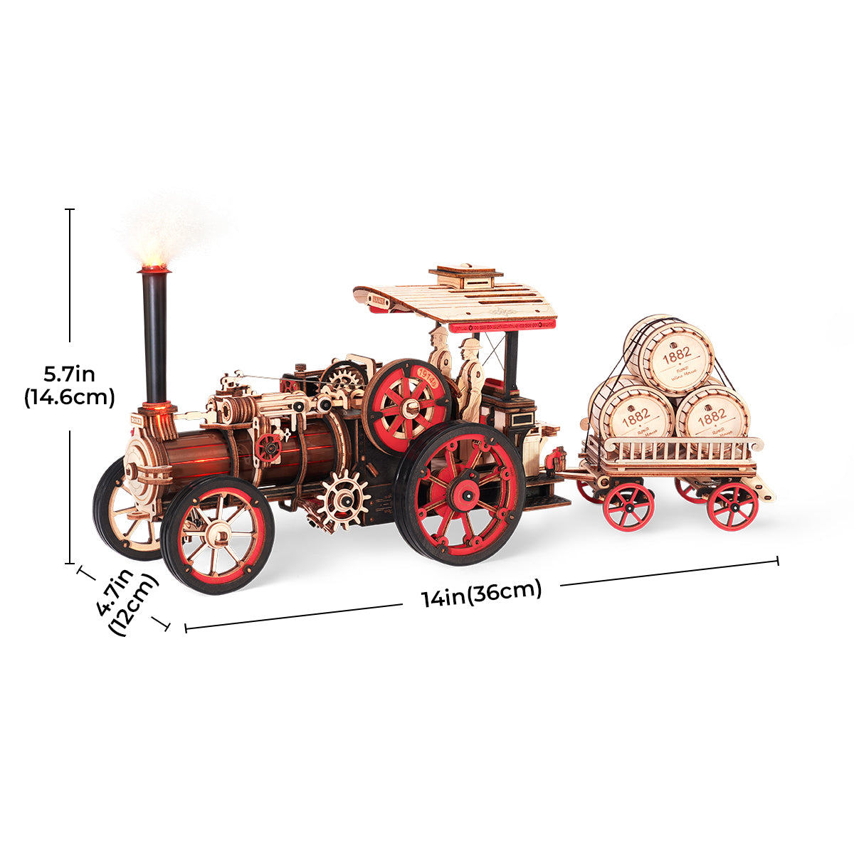 ROKR Steam Engine Mechanical 3D Wooden Puzzle LKA01 | Robotime Online