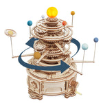 ROKR, Mechanical Orrery, ST001, 3D wooden orrery puzzle, front view