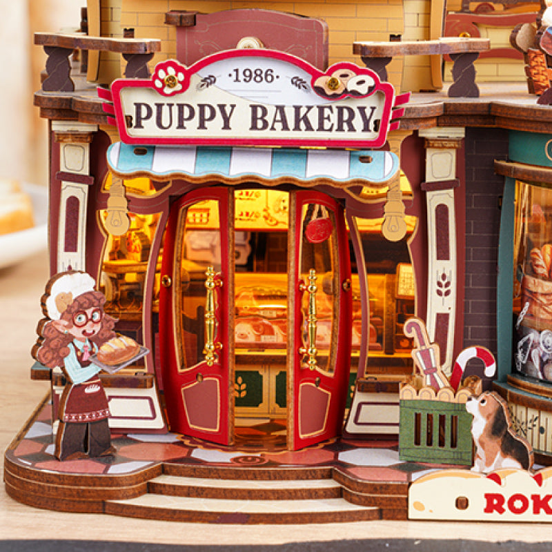ROKR Dream Bread Factory French double doors opening into the storefront