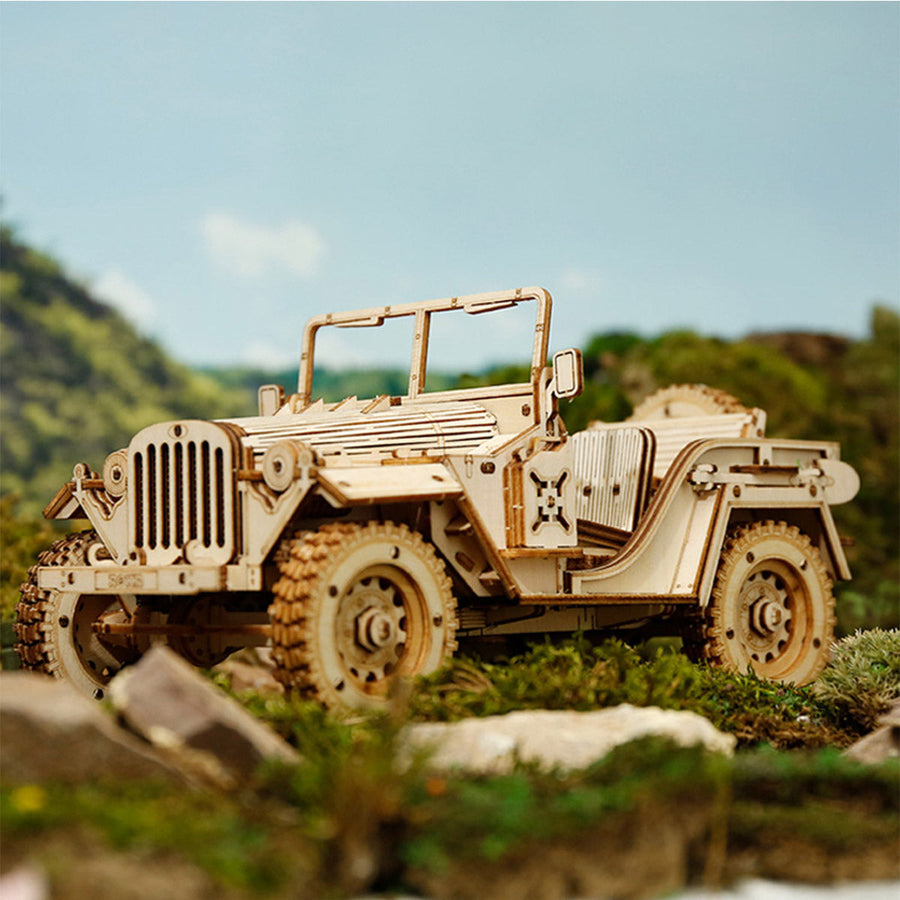 ROKR Armee Jeep Skala Modell 3D Holzpuzzle MC701