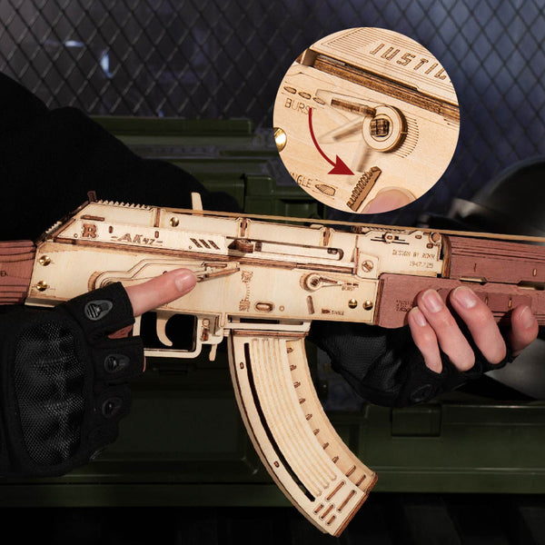 ROKR AK-47 Assault Rifle Toy Gun 3D Wooden Puzzle LQ901 | Robotime