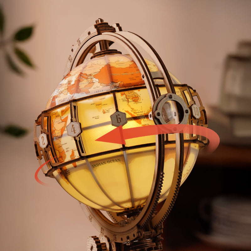 ROKR Luminous Globe Wooden 3D Puzzle ST003D (Electric Version