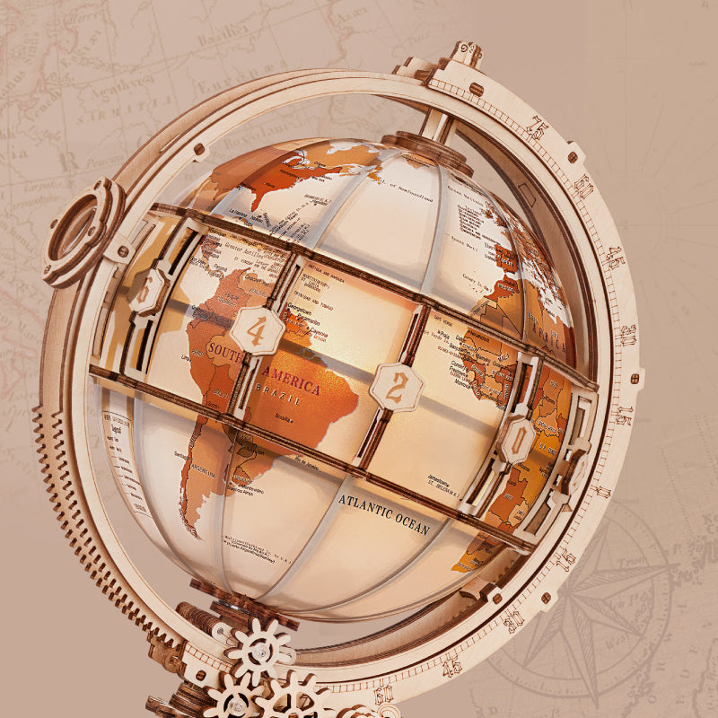 ROKR Luminous Globe Wooden 3D Puzzle ST003D (Electric Version