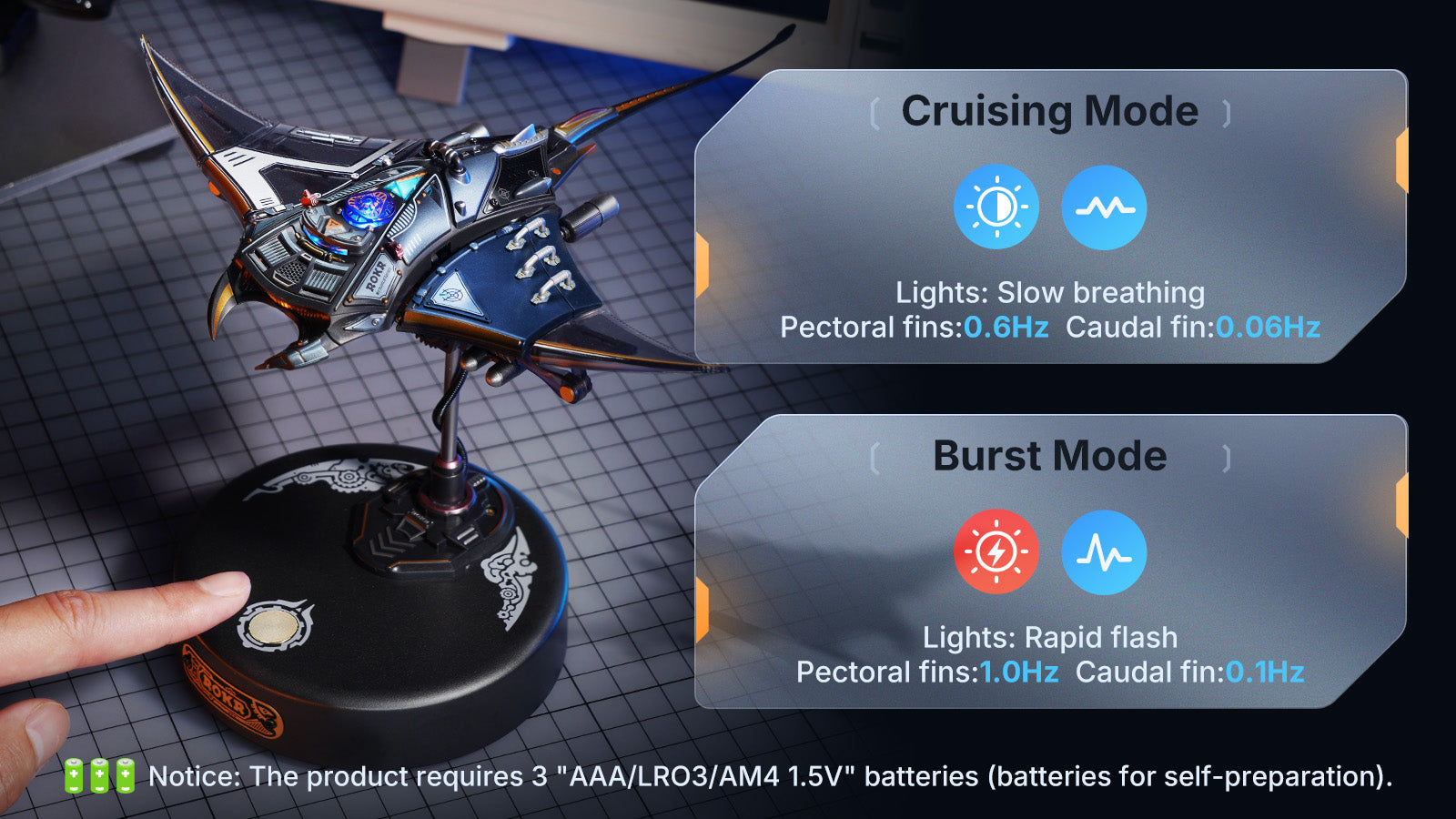 ROKR Manta Ray Mechanical 3D Puzzle Model Kit MI06 | Robotime