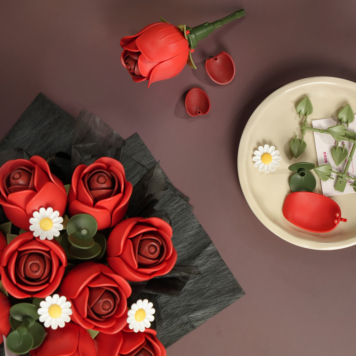 ROKR Red Rose Bouquet DIY 3D Puzzle AF02J | Robotime Online