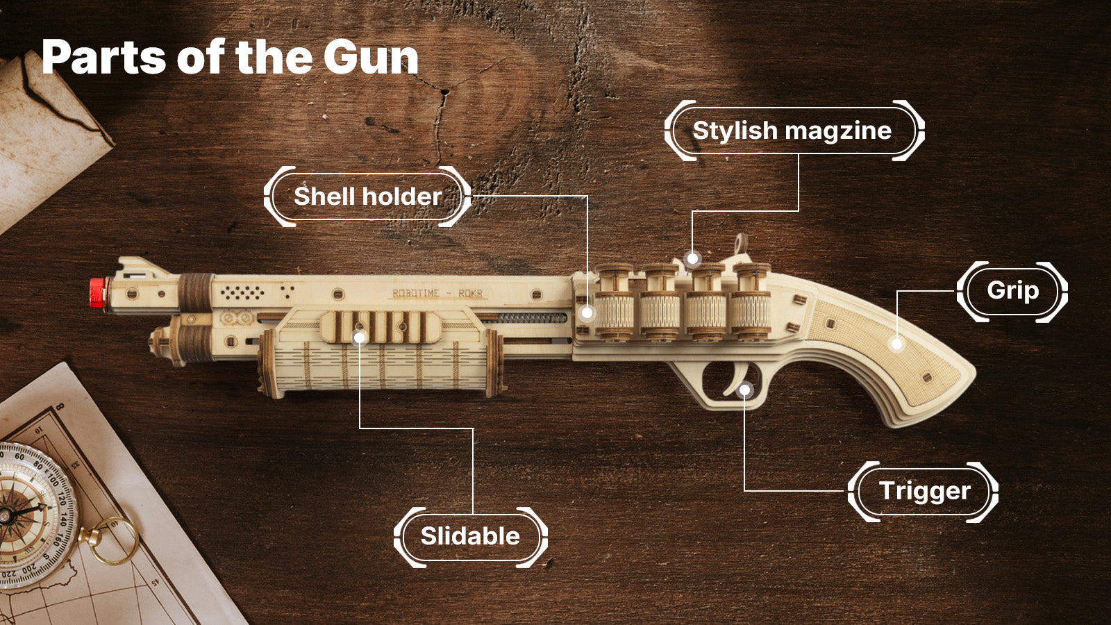 ROKR Terminator M870 Justice Guard Gun LQ501 | Robotime Online