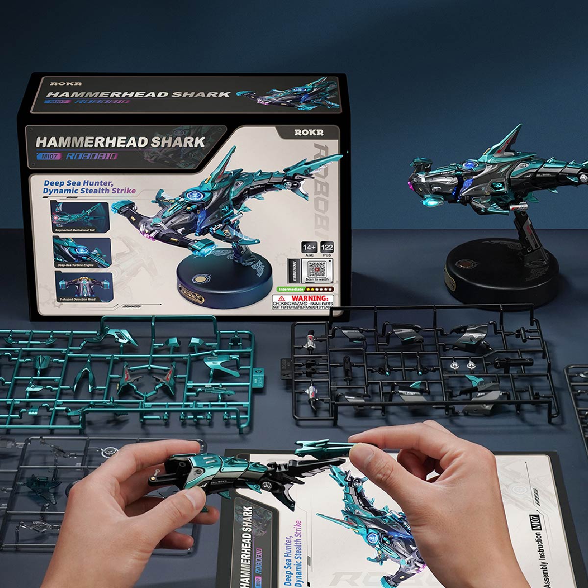 ROKR Hammerhead Shark DIY Model 3D Puzzle MI07 | Robotime Online