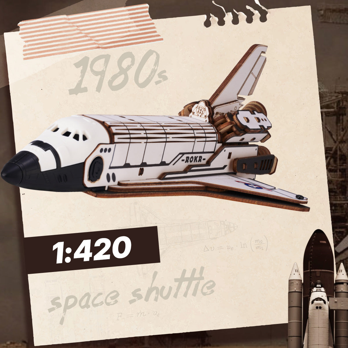 ROKR Space Shuttle 3D Wooden Puzzle LKA02