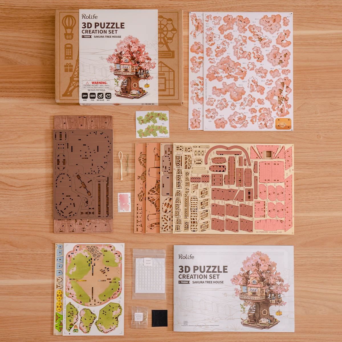 Rolife Sakura Boomhut DIY 3D Houten Puzzel TGS04